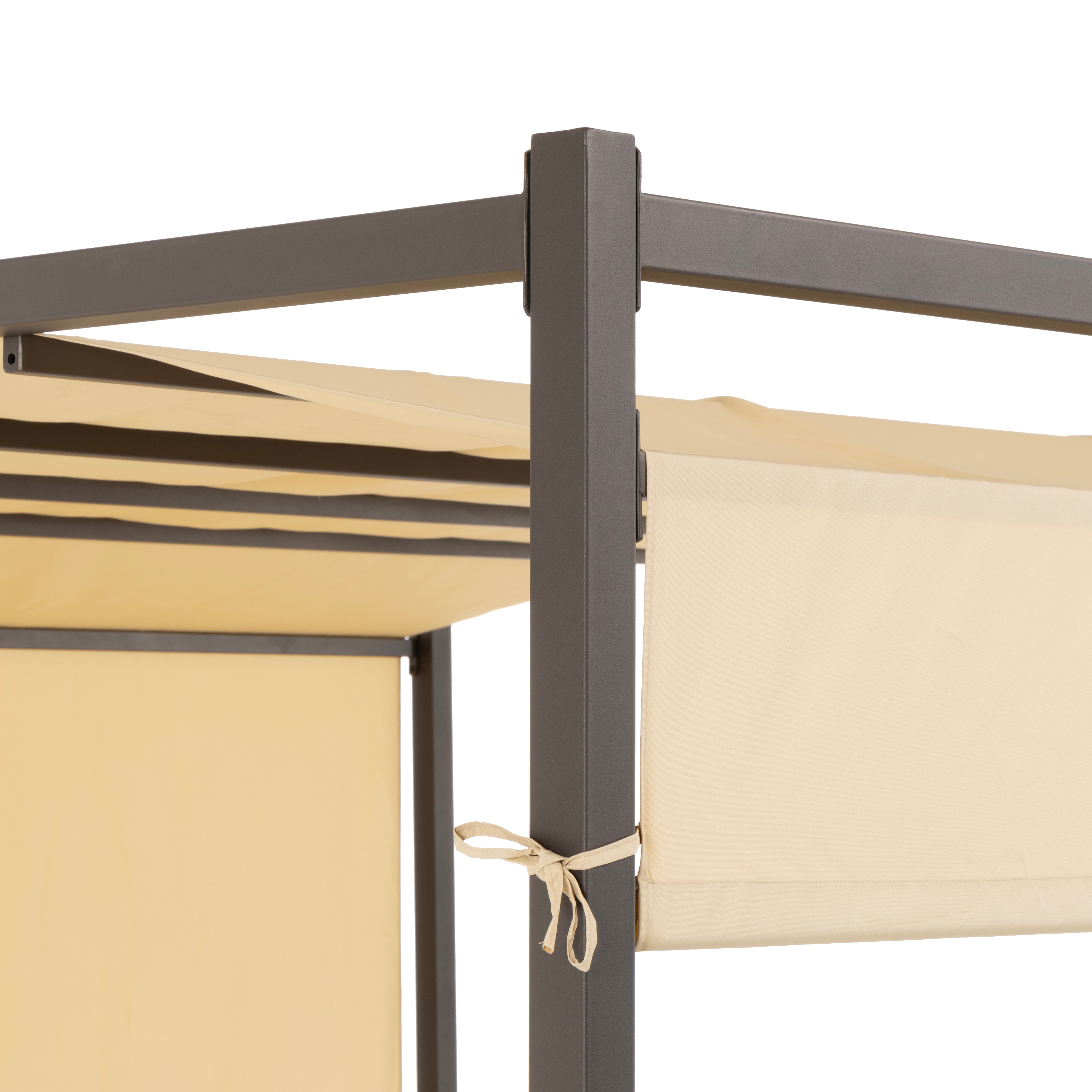 VESTIAMO CASA GIARDINO - Gazebo Pergola Orientabile Telo Camel 3x3mt