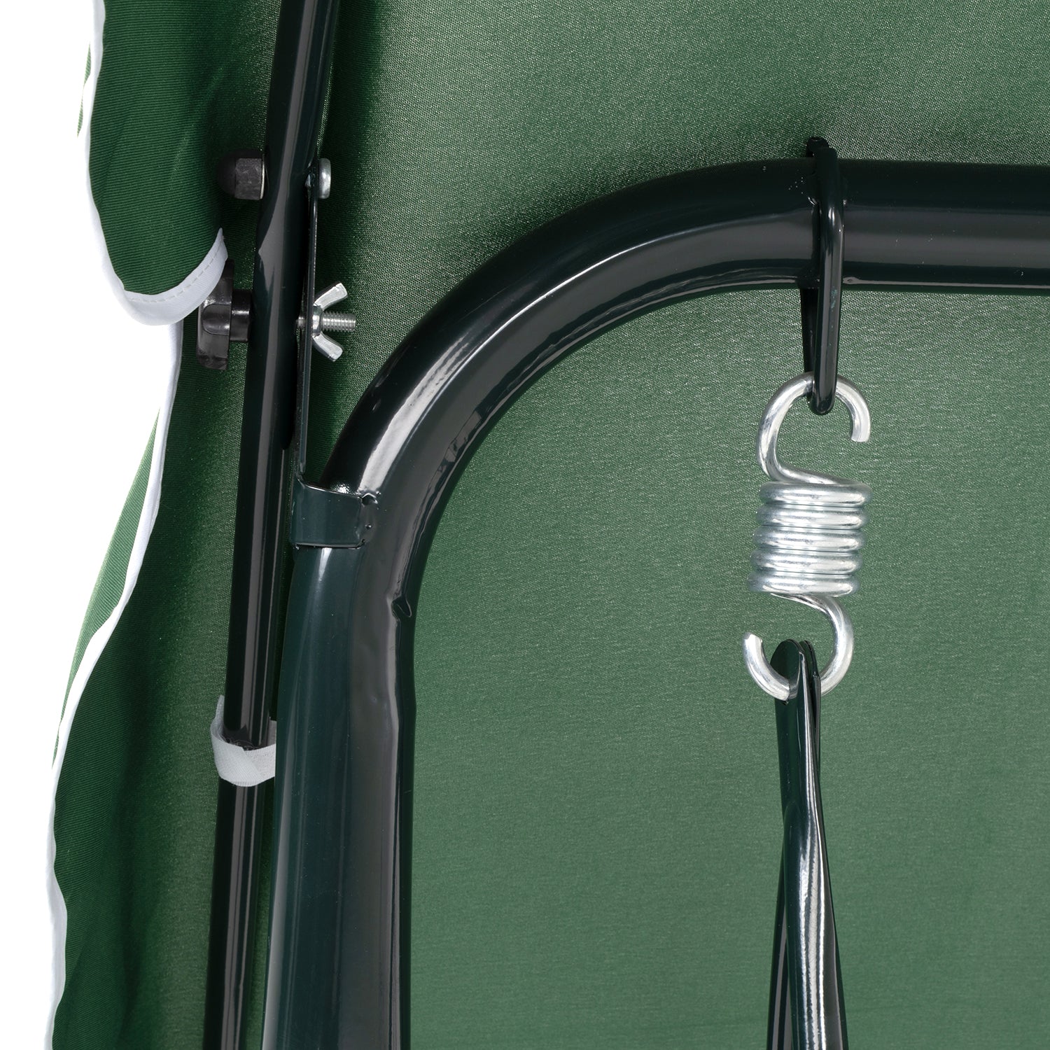 VESTIAMO CASA GIARDINO - Dondolo da Giardino 3 Posti Verde in Acciaio con Tettuccio - h153x170x110 cm