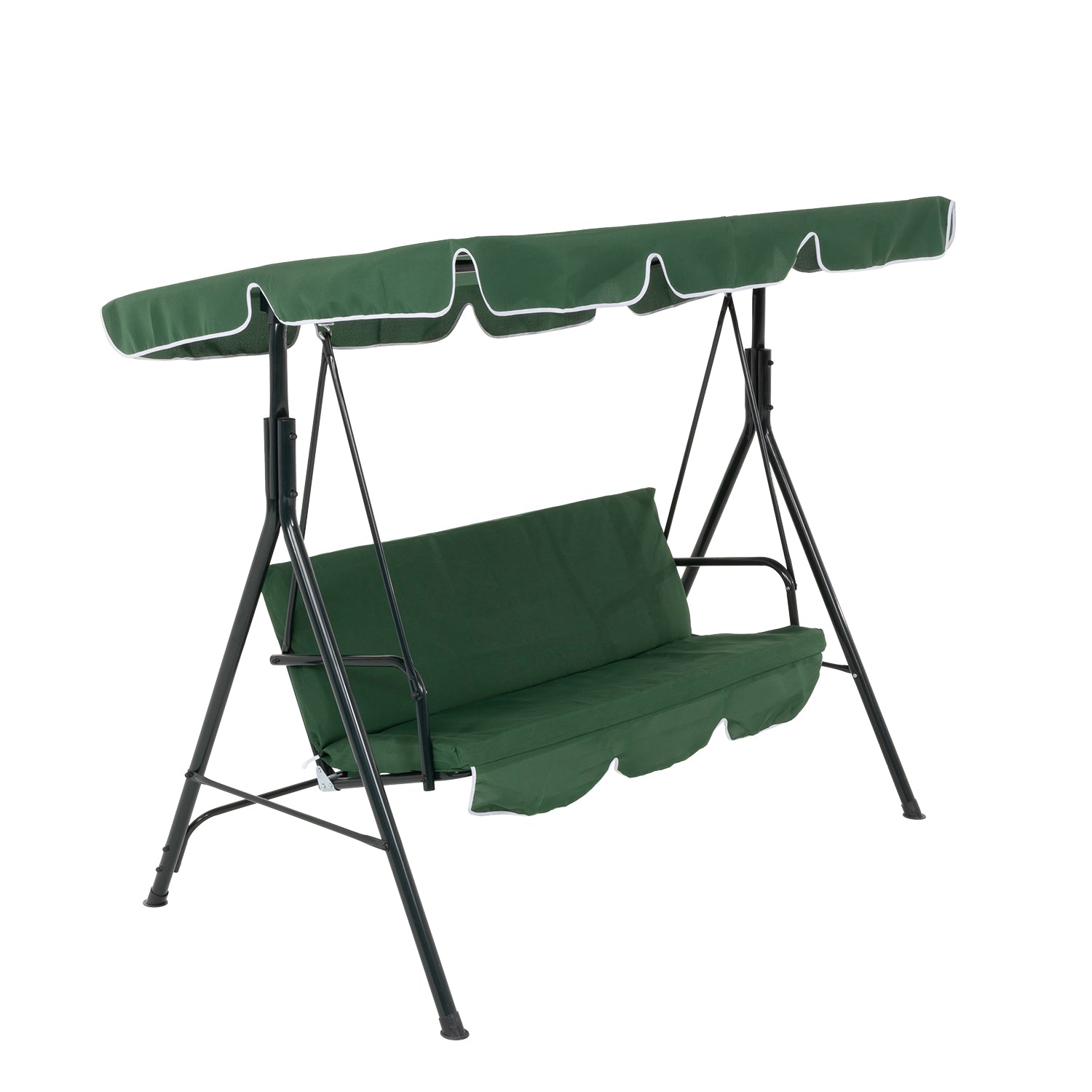 VESTIAMO CASA GIARDINO - Dondolo da Giardino 3 Posti Verde in Acciaio con Tettuccio - h153x170x110 cm