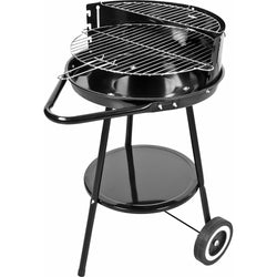GUSTO CASA - Barbecue Tondo Nero con ruote - h71x44x55 cm