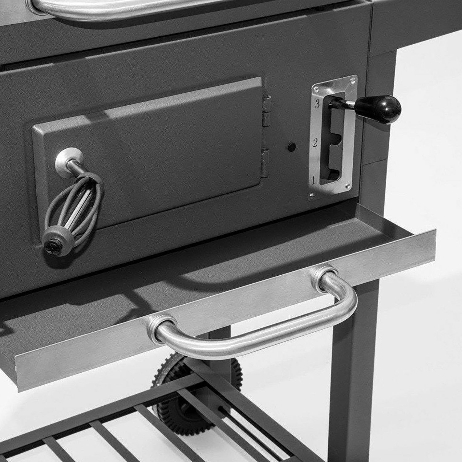GUSTO CASA - Barbecue a Carbone con Coperchio e Termometro Integrato - h96,3x108x36 cm