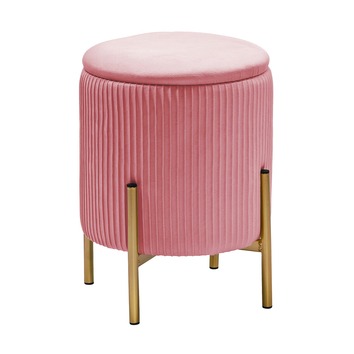 VESTIAMO CASA - Pouf Contenitore Apribile Rosa - h42 cm diametro 30 cm