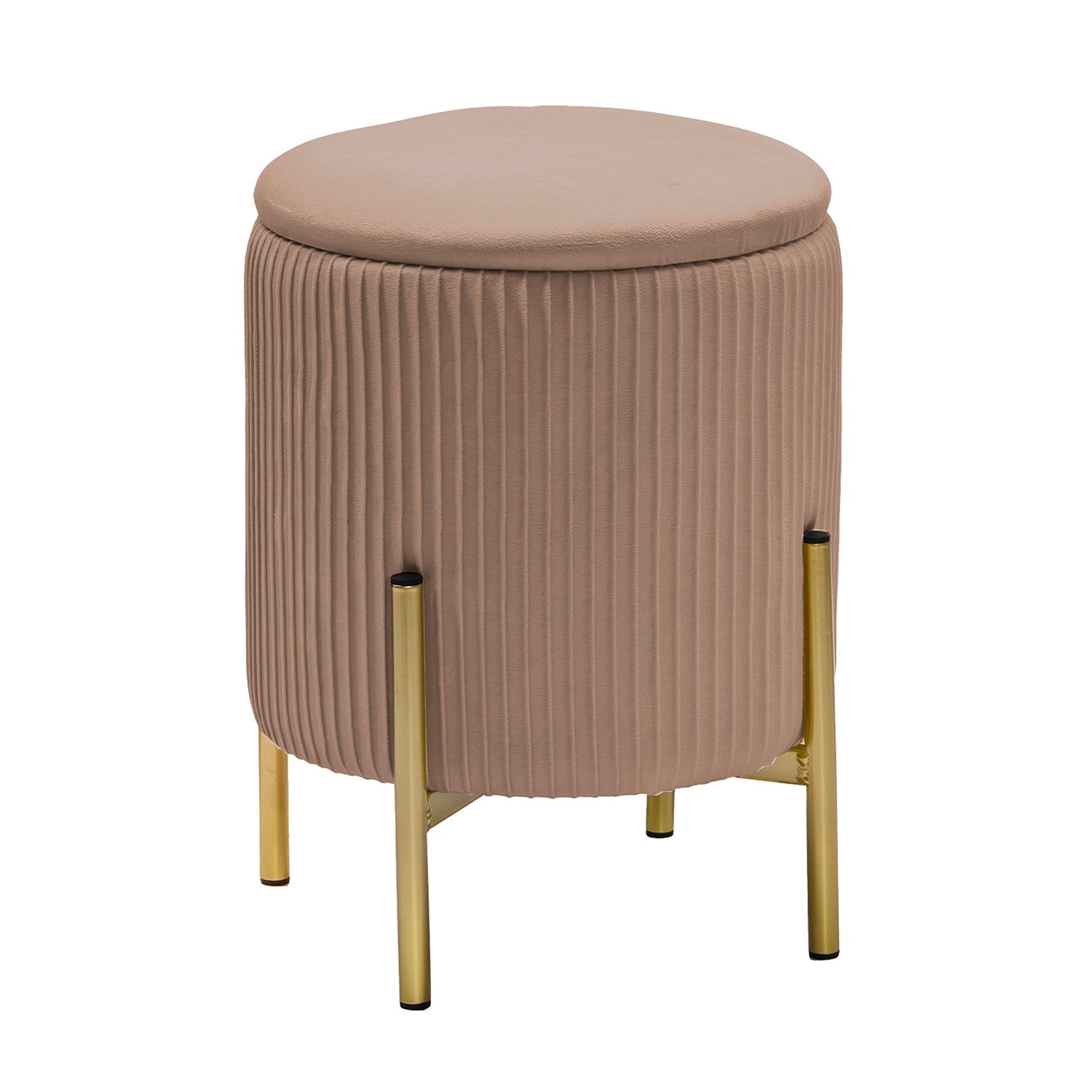 VESTIAMO CASA - Pouf Contenitore Apribile Tortora - h42 cm diametro 30 cm