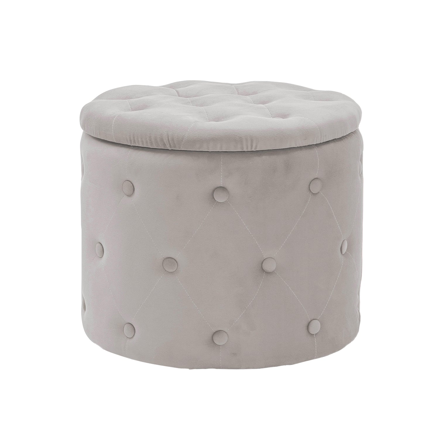 VESTIAMO CASA - Pouf Contenitore Apribile Crema - h40,5 cm diametro 48,5 cm
