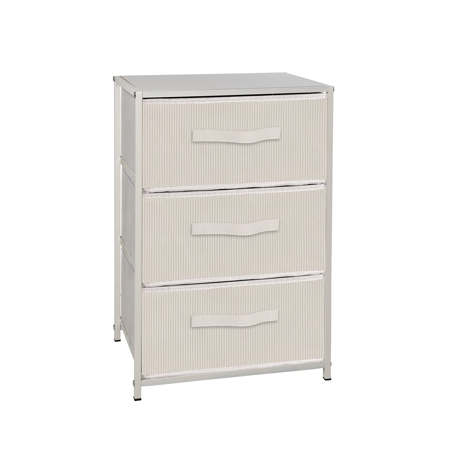 VESTIAMO CASA - Cassettiera Multiuso con 3 Cassetti in Tessuto e Piano in MDF Linea Woodhandy - h60x40x30 cm