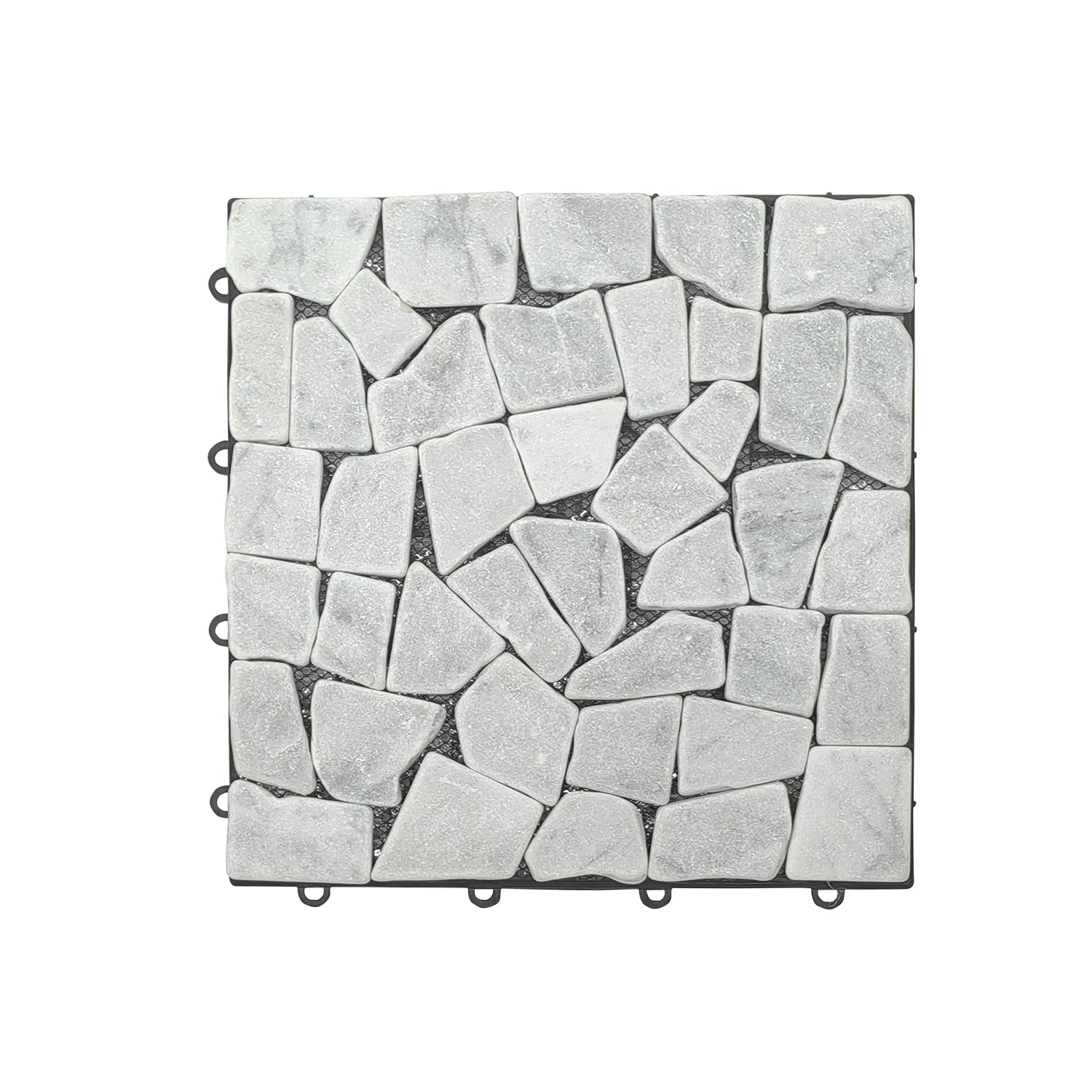 VESTIAMO CASA GIARDINO - Set 6 mattonelle ad Incastro in pietra Bianca 30x30cm