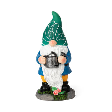 Gnomo da giardino a energia solare, statua decorativa per esterni, 14 x 9 cm Gnomo da giardino a energia solare, statua decorativa per esterni, 14 x 9 cm