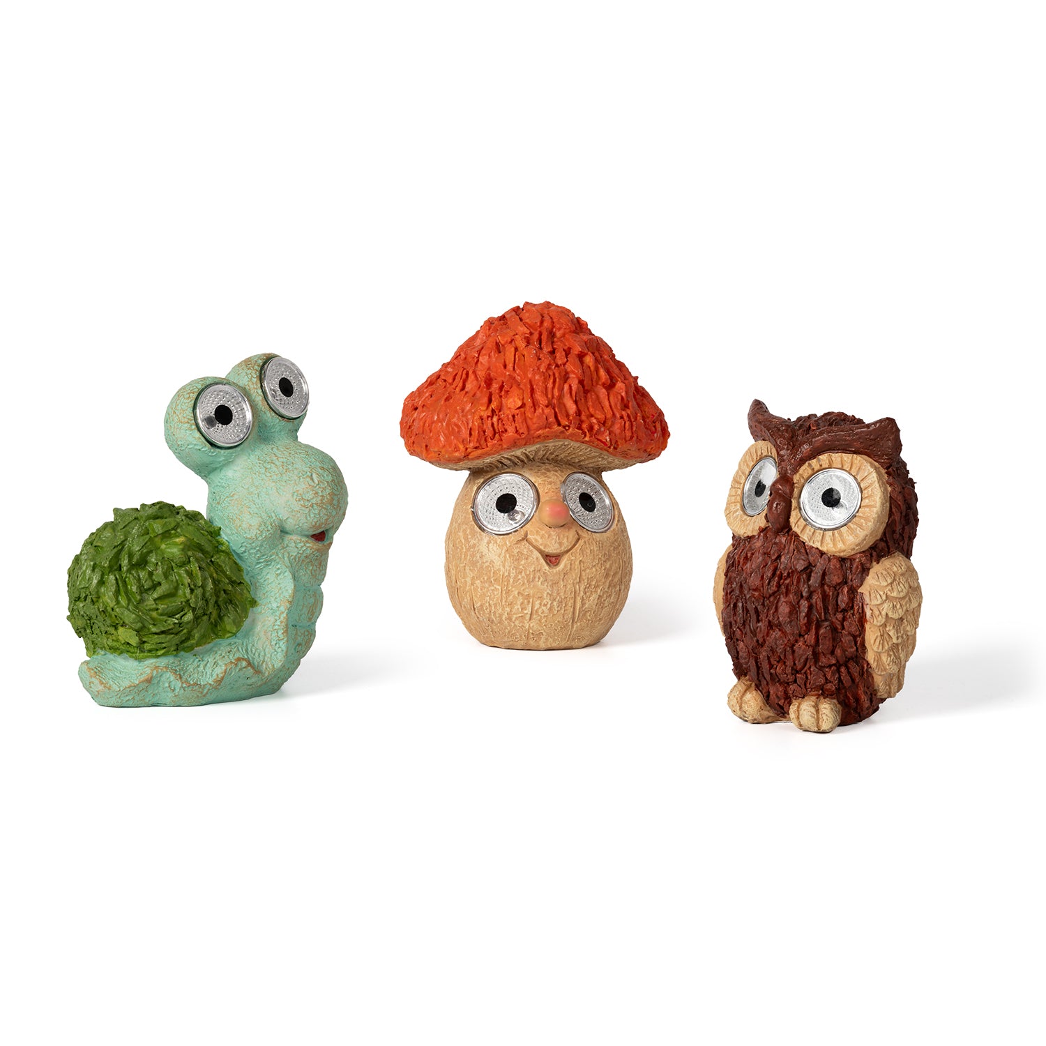 DICTROLUX - Lampada Solare Decorativa da esterno Luce Naturale - Fungo, Lumaca e Gufo