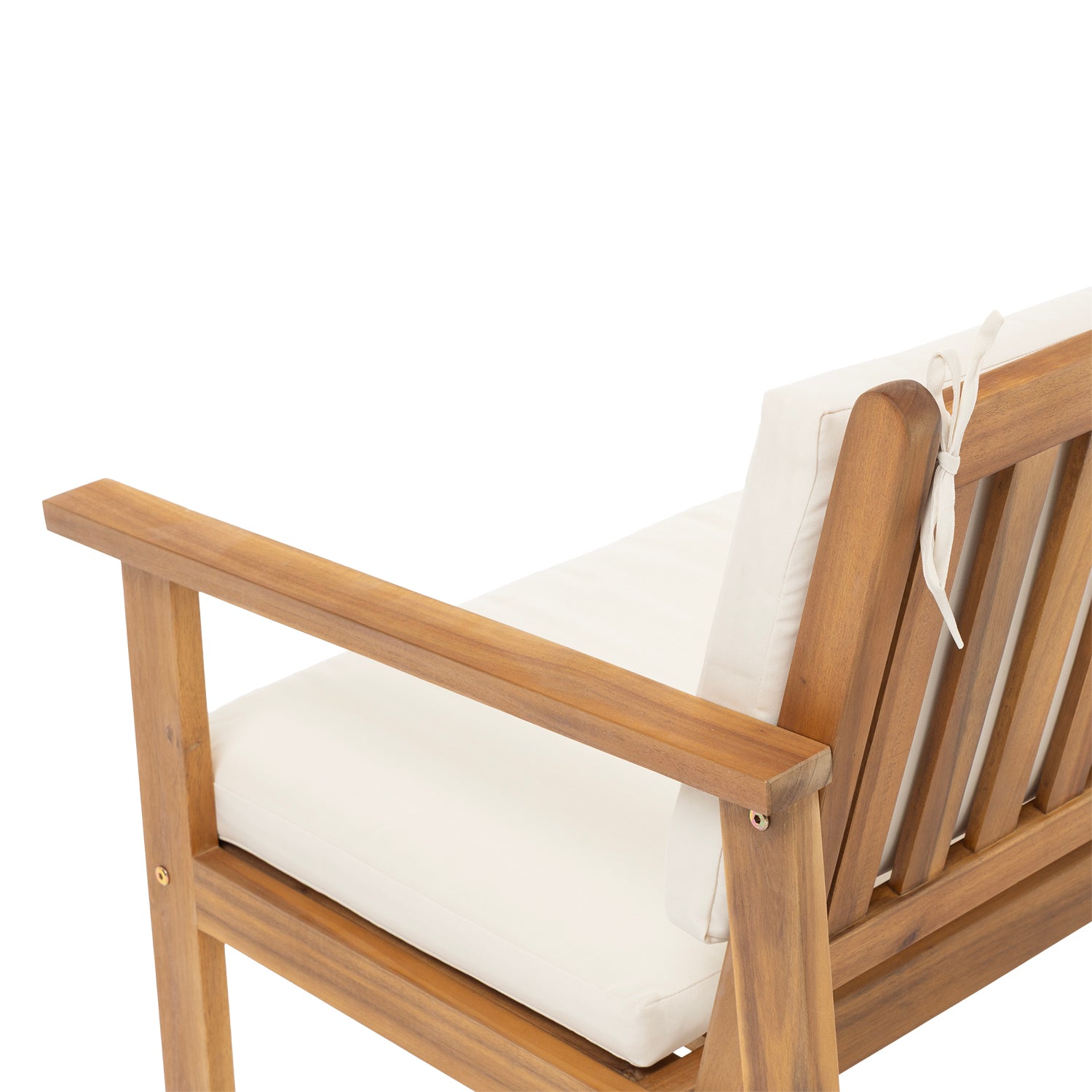 VESTIAMO CASA GIARDINO - Set da giardino 4 pezzi Struttura in Legno di Acacia e cuscini Beige