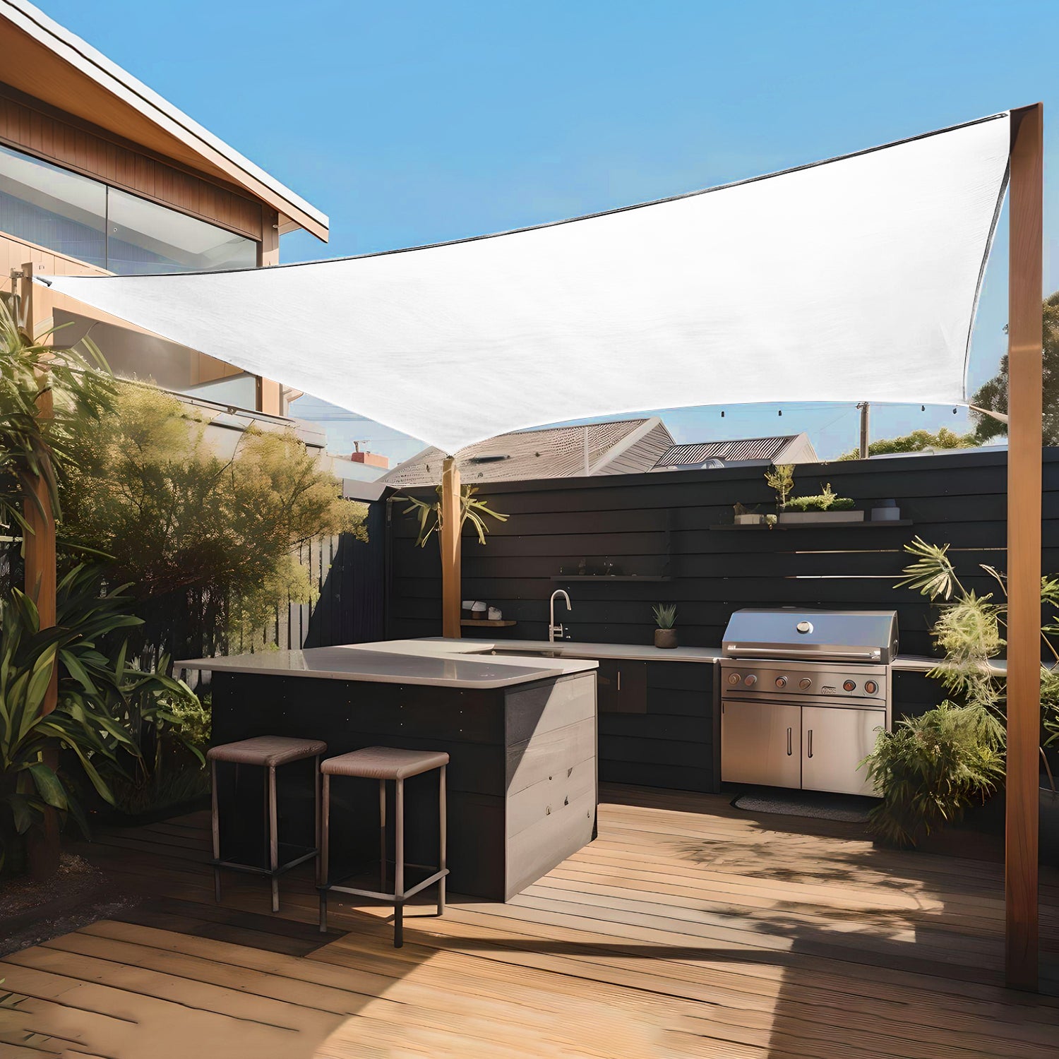 VESTIAMO CASA GIARDINO - Vela Ombreggiante Rettangolare Bianca 3x4 metri