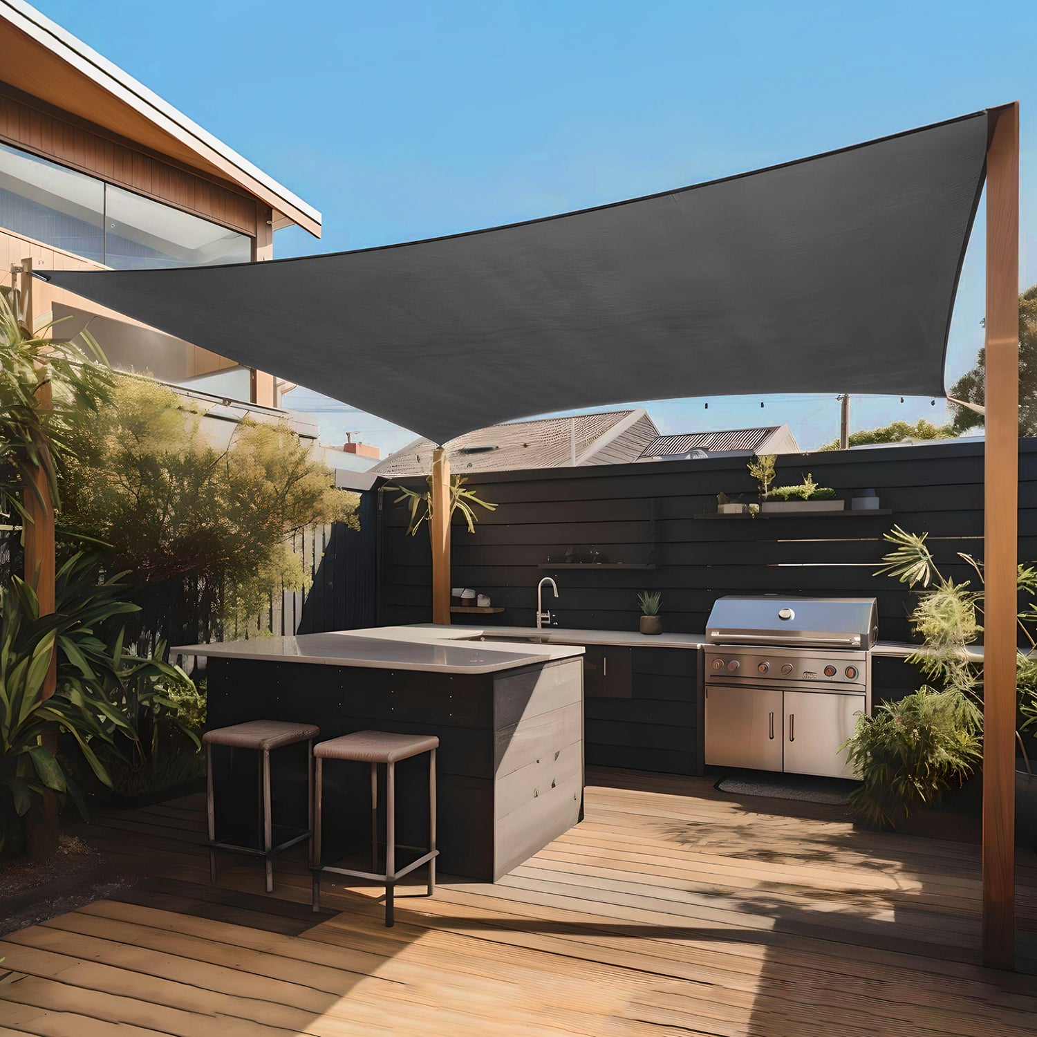 VESTIAMO CASA GIARDINO - Vela Ombreggiante Rettangolare Grigia 3x4 metri