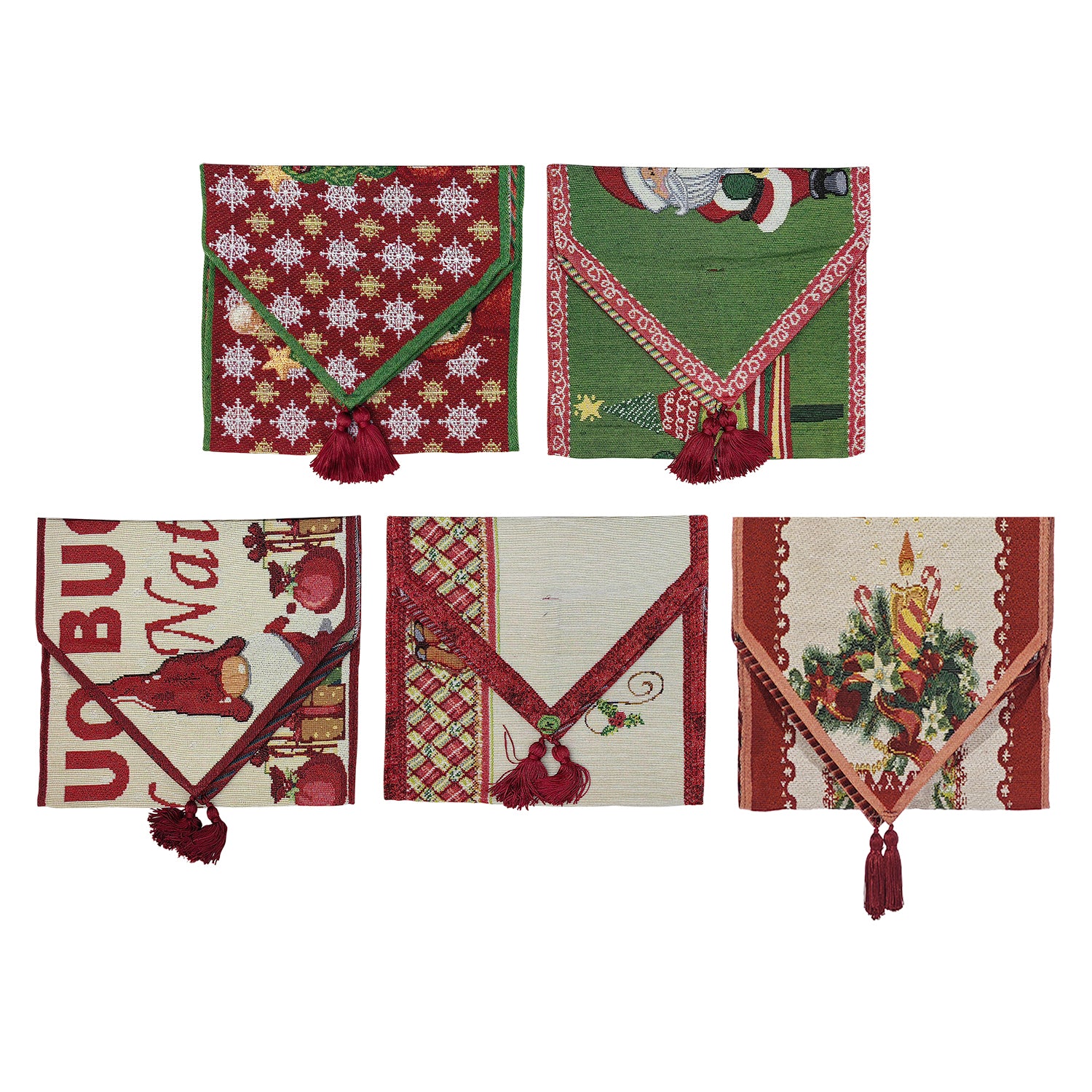 VESTIAMO CASA GRAN NATALE - Runner da Tavola Gobelin Natalizio con personaggi natalizi 140x35 cm