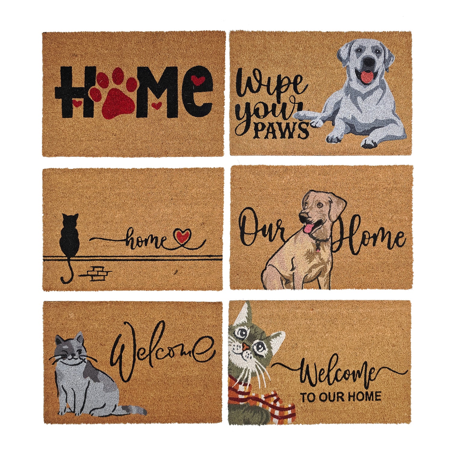 PET SITTER - Zerbino in Fibra di Cocco con Stampa Animali 40x60 cm