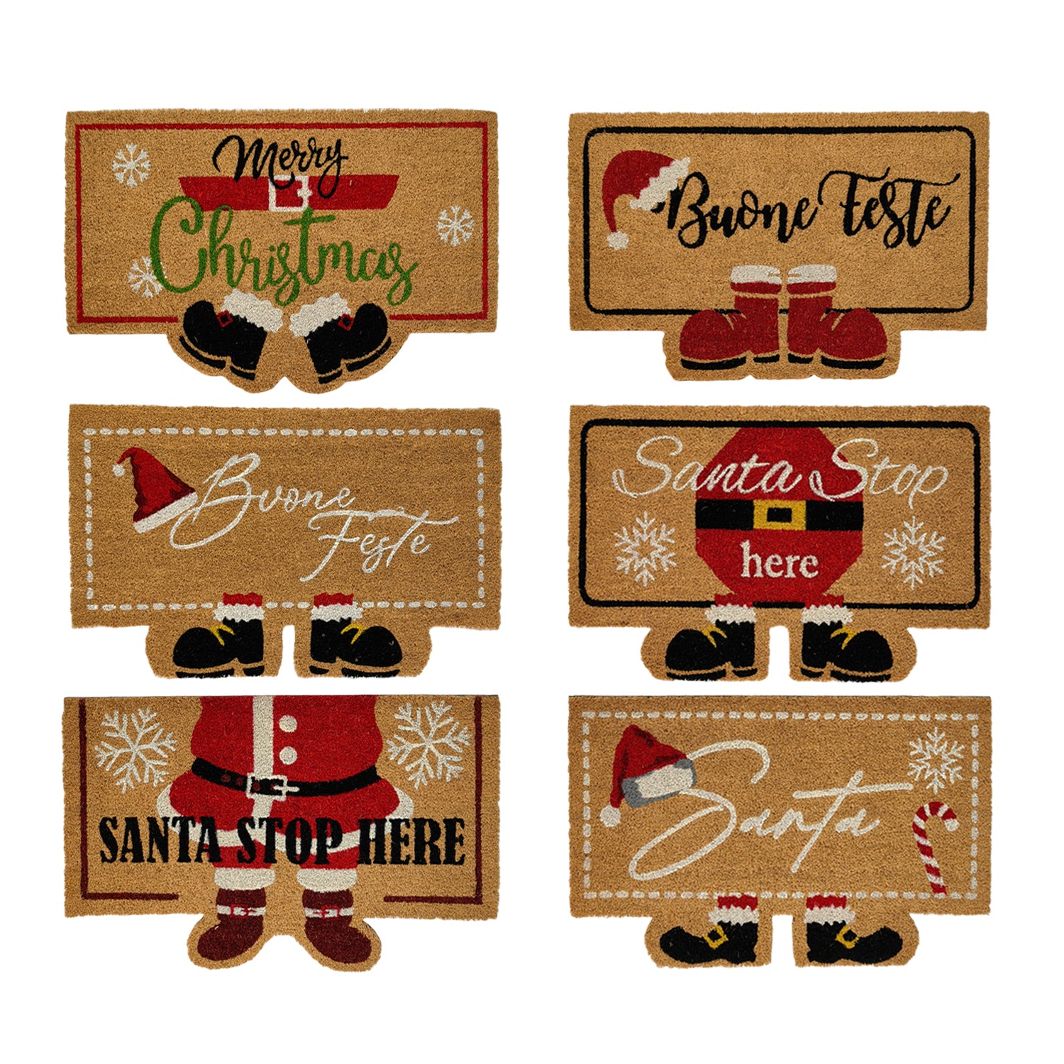 VESTIAMO CASA GRAN NATALE - Zerbino Natalizio in Fibra di Cocco e PVC Sagomato 45x75 cm