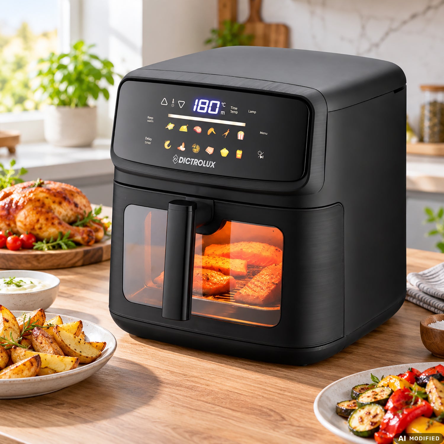 DICTROLUX - Friggitrice ad Aria Digitale Innovative 10 Litri 2100 Watt