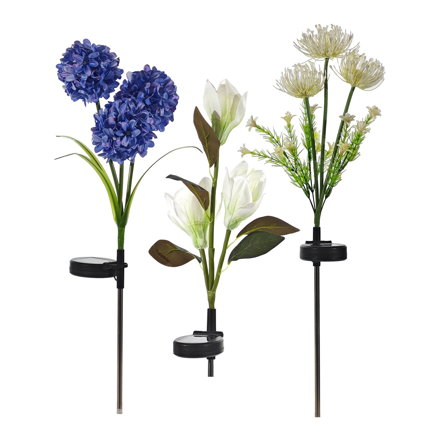 DICTROLUX - Lampada Solare LED a Fiori Luce Calda da Giardino h70 cm