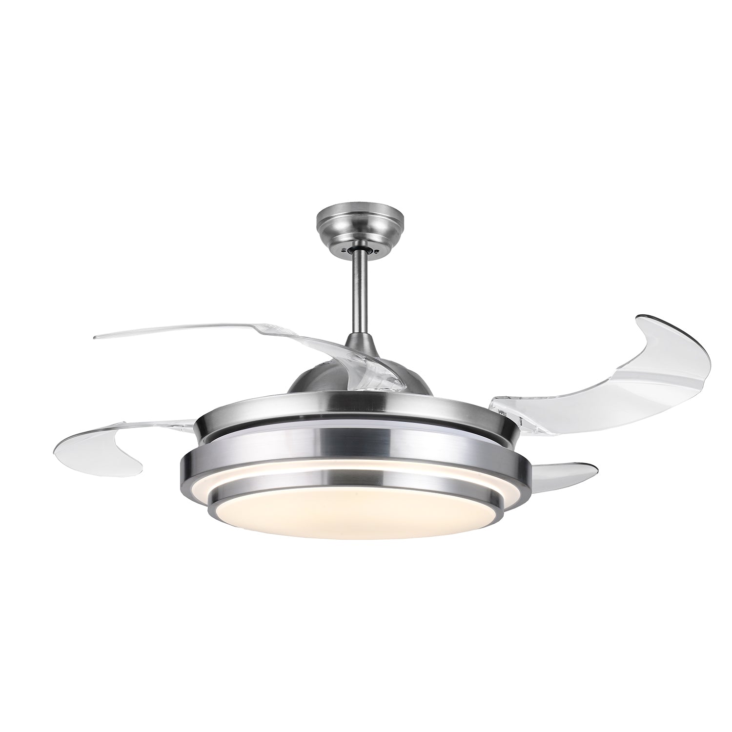 DICTROLUX - Ventilatore da Soffitto con Plafoniera LED e Pale Retrattili Aura Fan