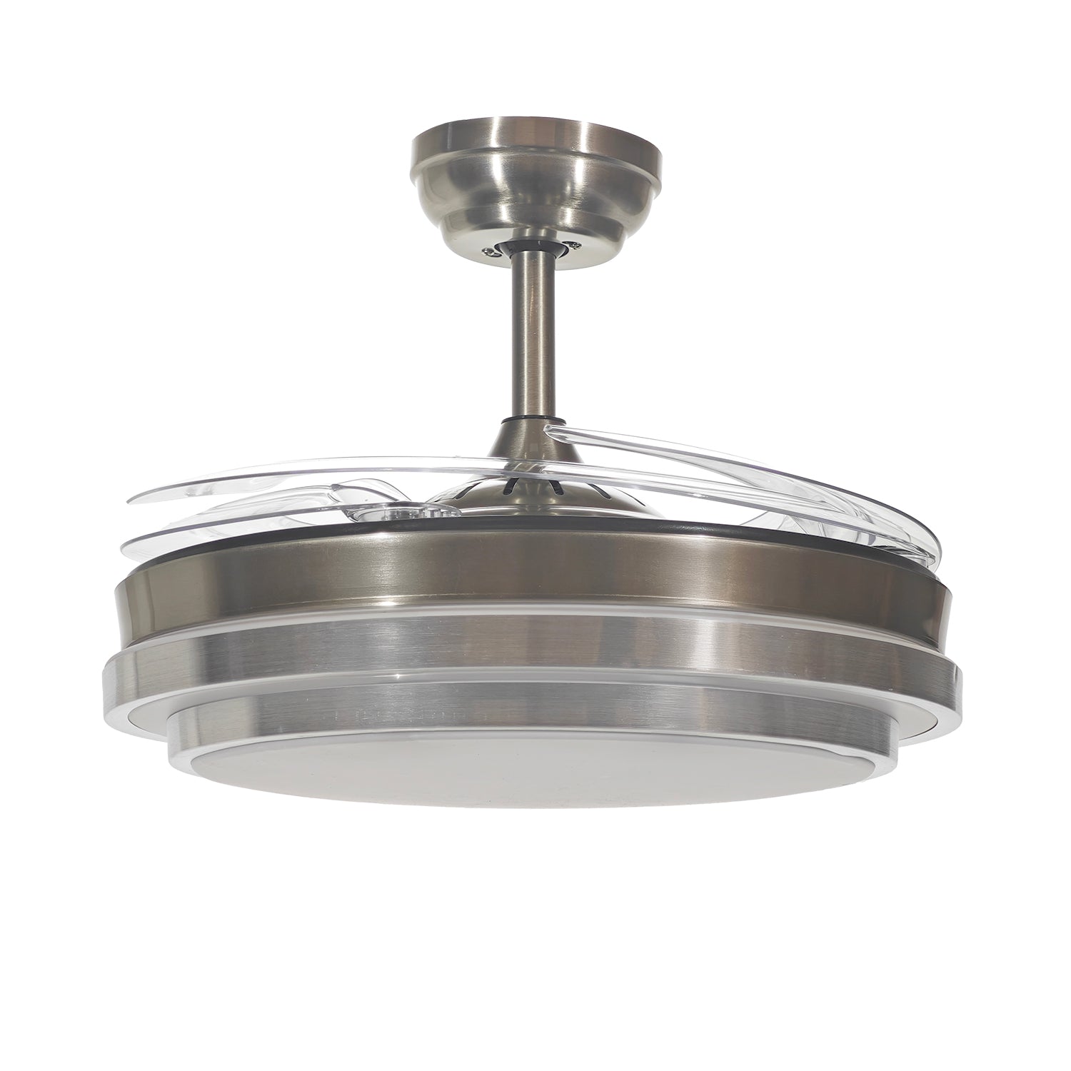 DICTROLUX - Ventilatore da Soffitto con Plafoniera LED e Pale Retrattili Aura Fan