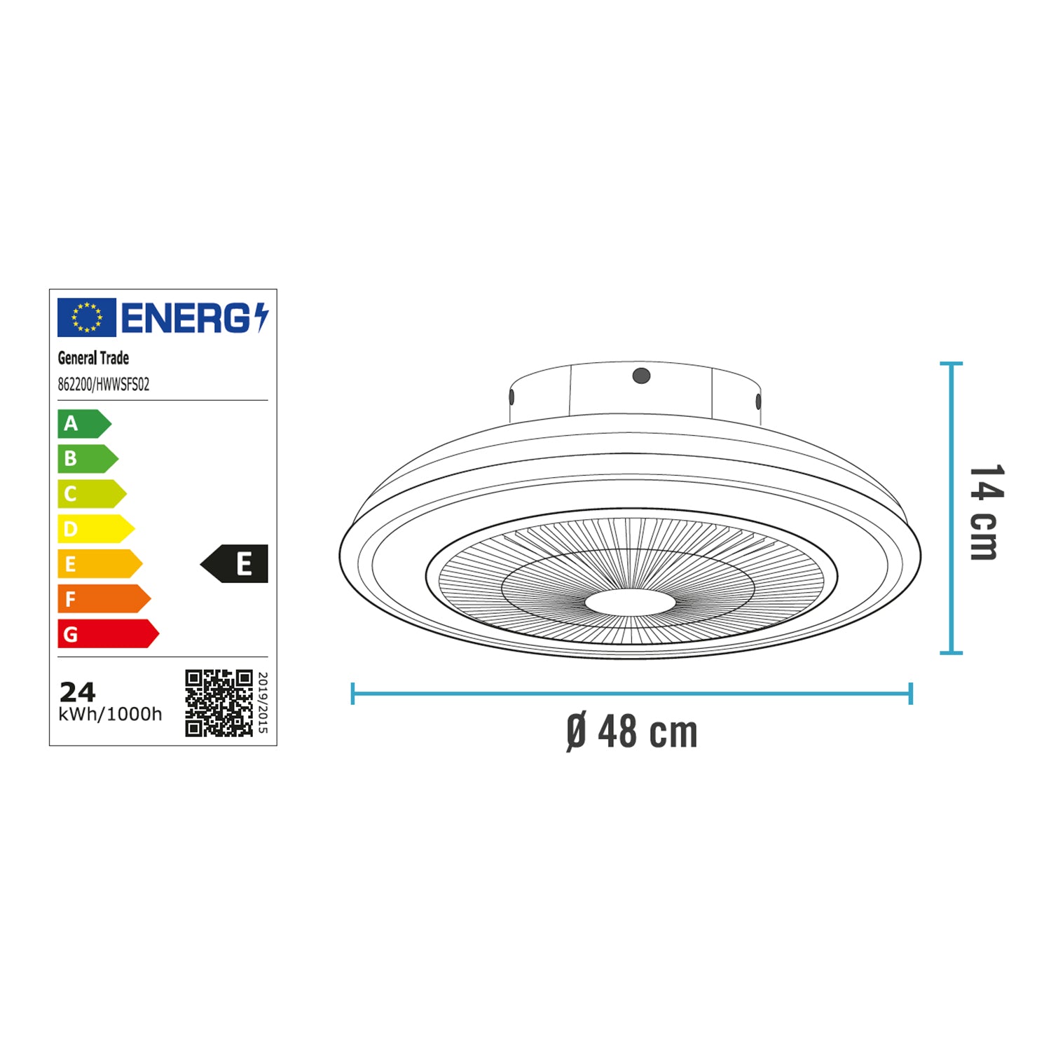 DICTROLUX - Ventilatore da Soffitto con Plafoniera Vortix LED