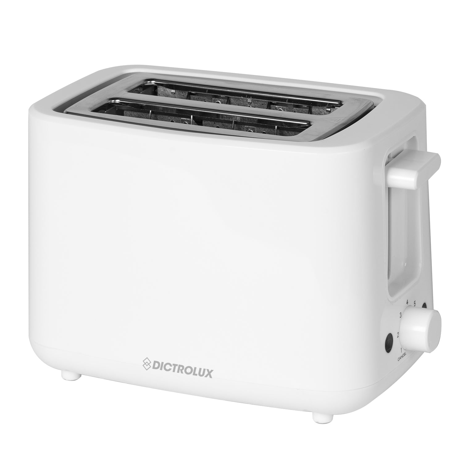 DICTROLUX - Tostapane elettrico 2 fette Bianco con timer e scongelamento 760 Watt