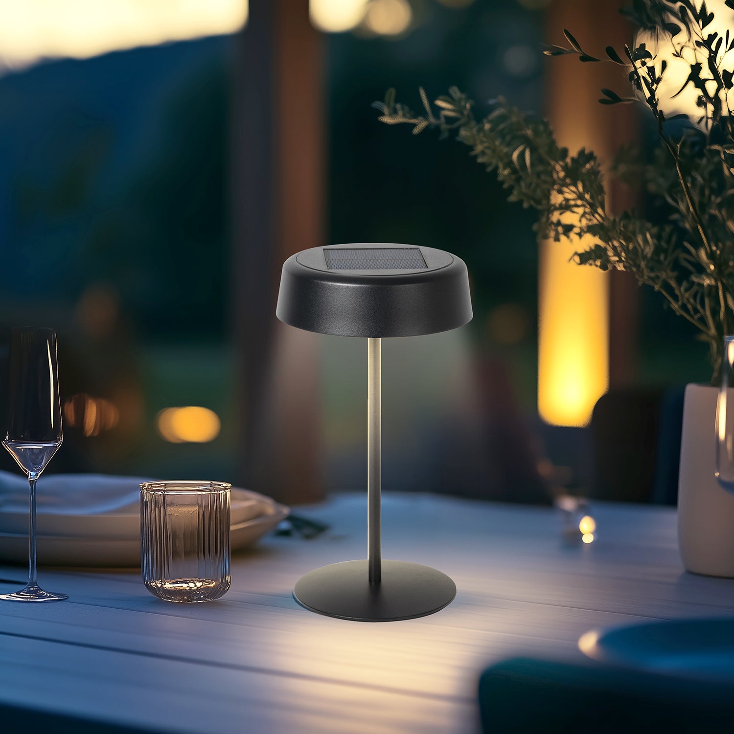 DICTROLUX - Lampada Led Touch Dimmerabile Bohème Black - h25 cm diametro 14 cm