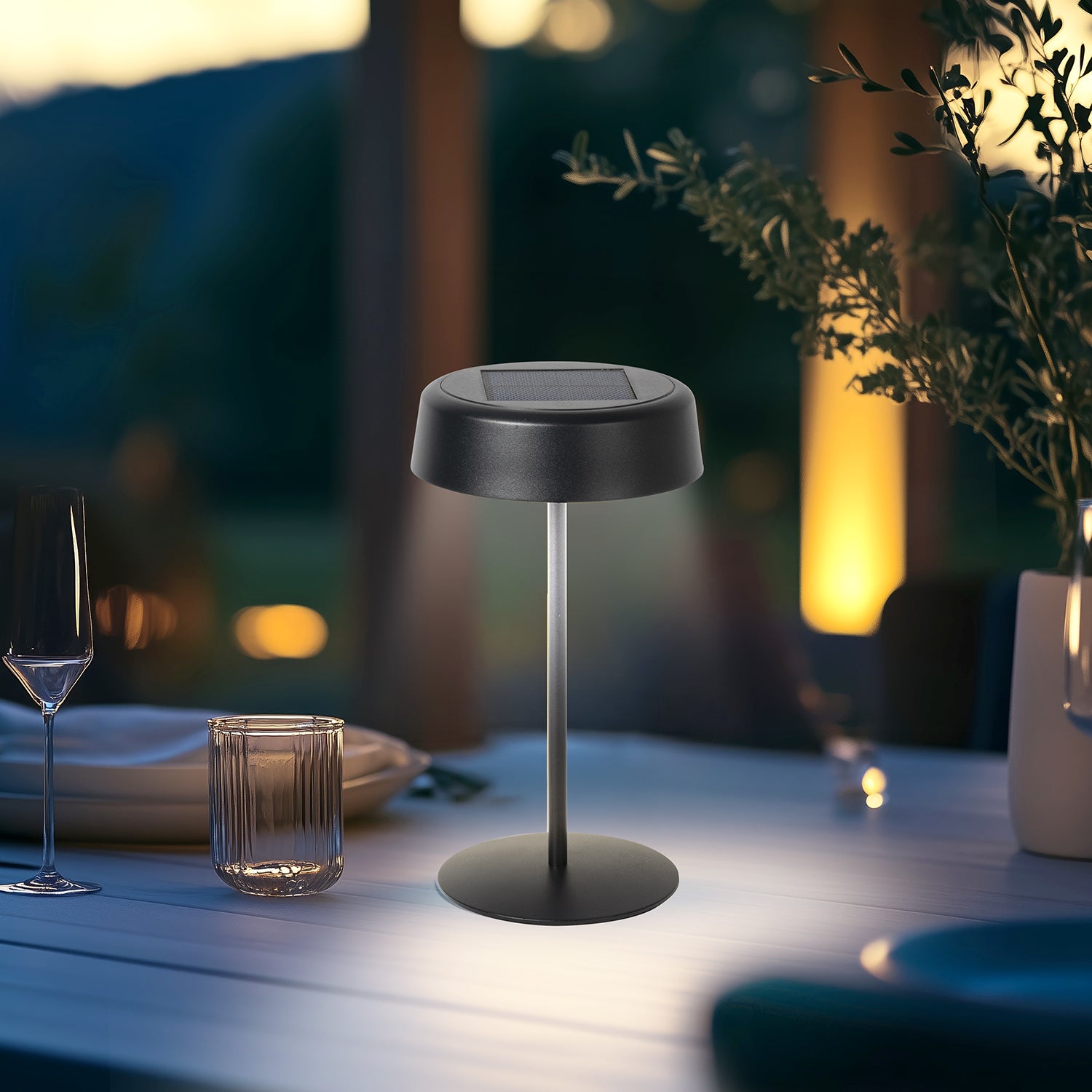 DICTROLUX - Lampada Led Touch Dimmerabile Bohème Black - h25 cm diametro 14 cm