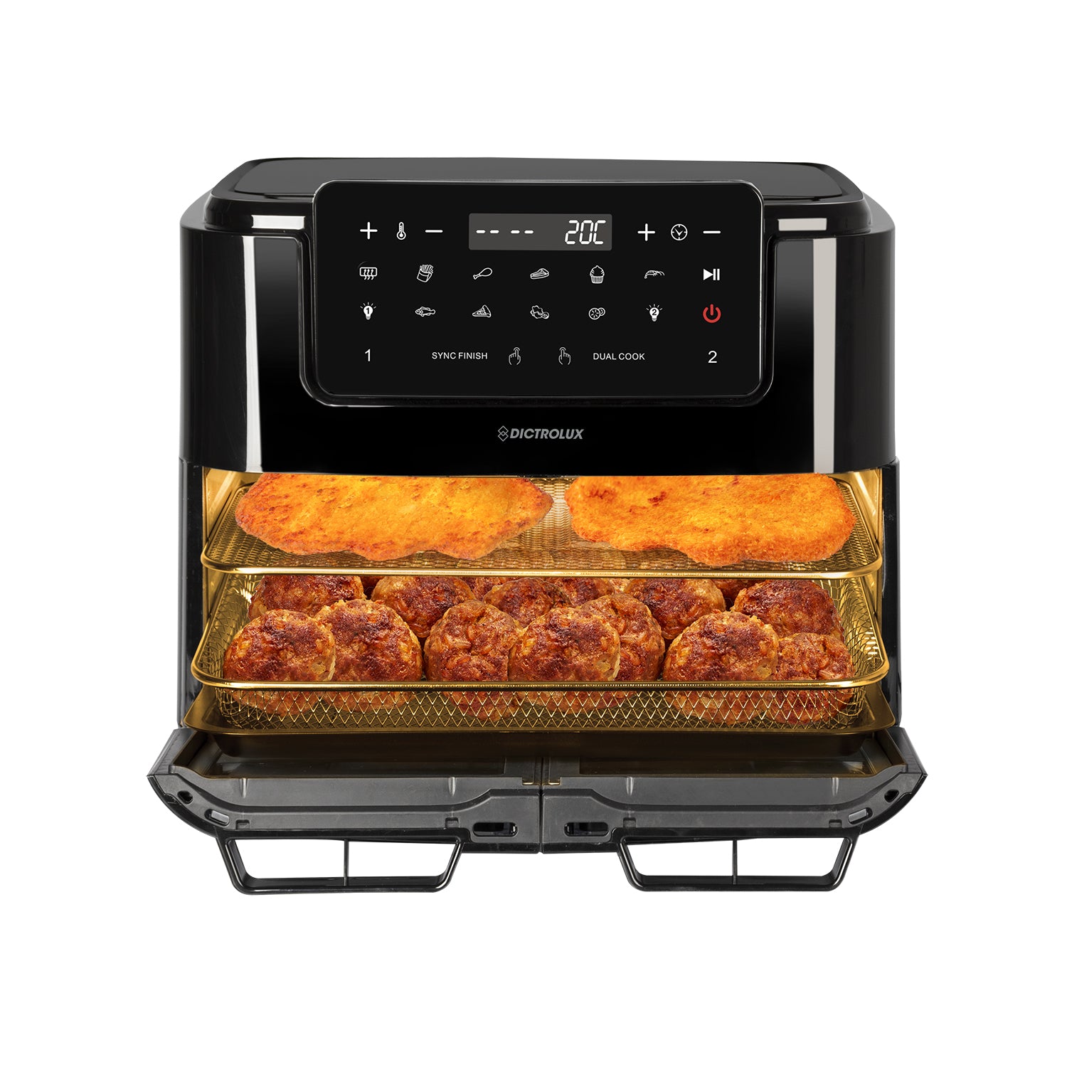 DICTROLUX - Friggitrice ad aria Multifunzione Fry Cook 12 litri 2600 Watt