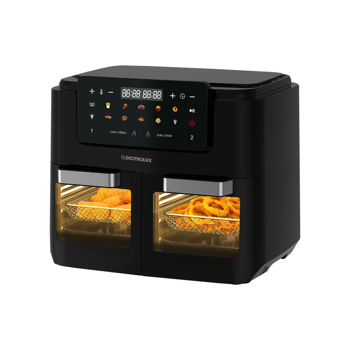 DICTROLUX - Friggitrice ad aria Multifunzione Fry Cook 12 litri 2600 Watt - Display LED a colori