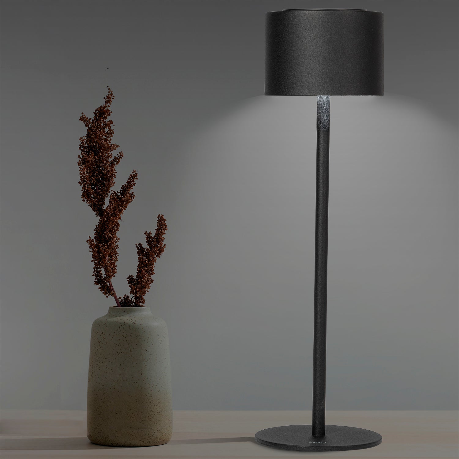 DICTROLUX - Lampada Led Touch Dimmerabile Black Nausica  - h37 cm diametro 10,5 cm