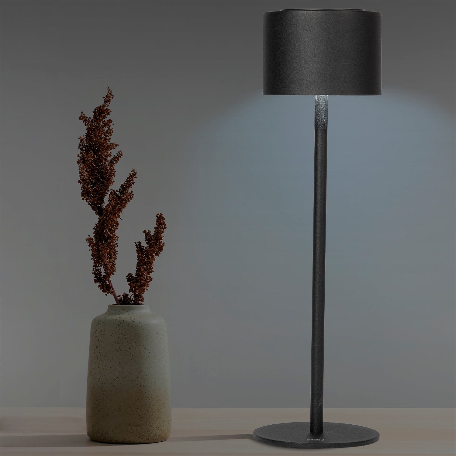 DICTROLUX - Lampada Led Touch Dimmerabile Black Nausica  - h37 cm diametro 10,5 cm