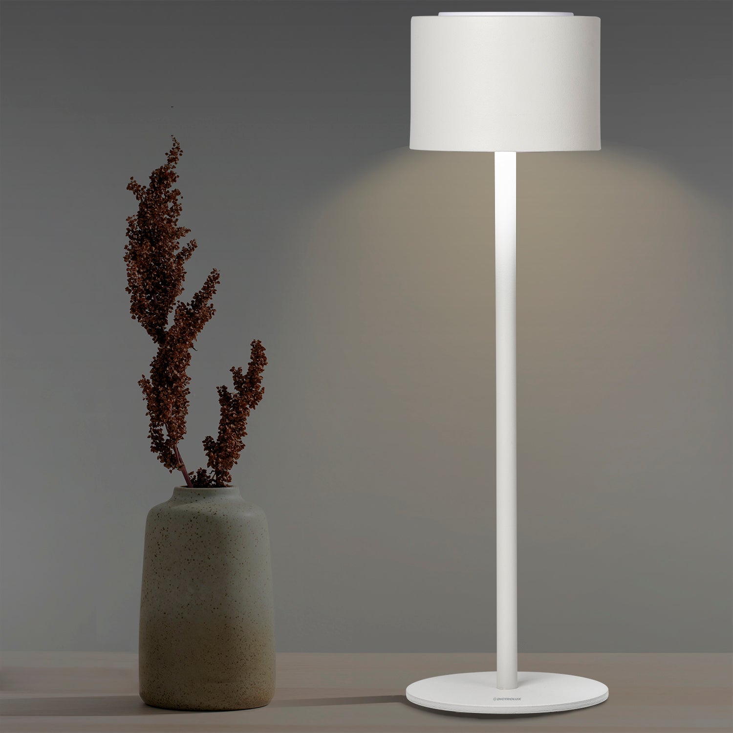 DICTROLUX - Lampada Led Touch Dimmerabile White Nausica  - h37 cm diametro 10,5 cm