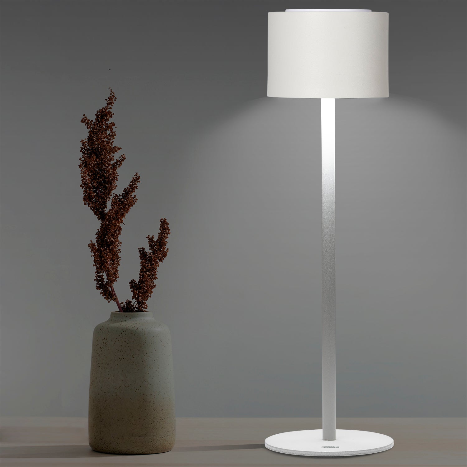 DICTROLUX - Lampada Led Touch Dimmerabile White Nausica  - h37 cm diametro 10,5 cm