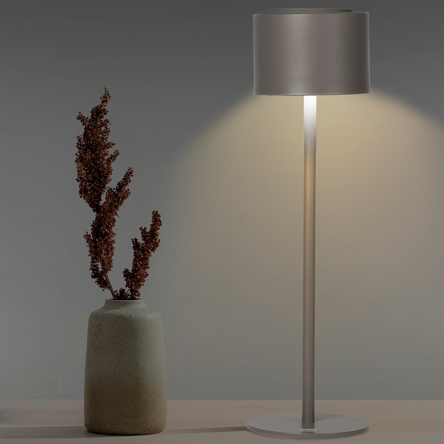 DICTROLUX - Lampada Led Touch Dimmerabile Grey Nausica  - h37 cm diametro 10,5 cm