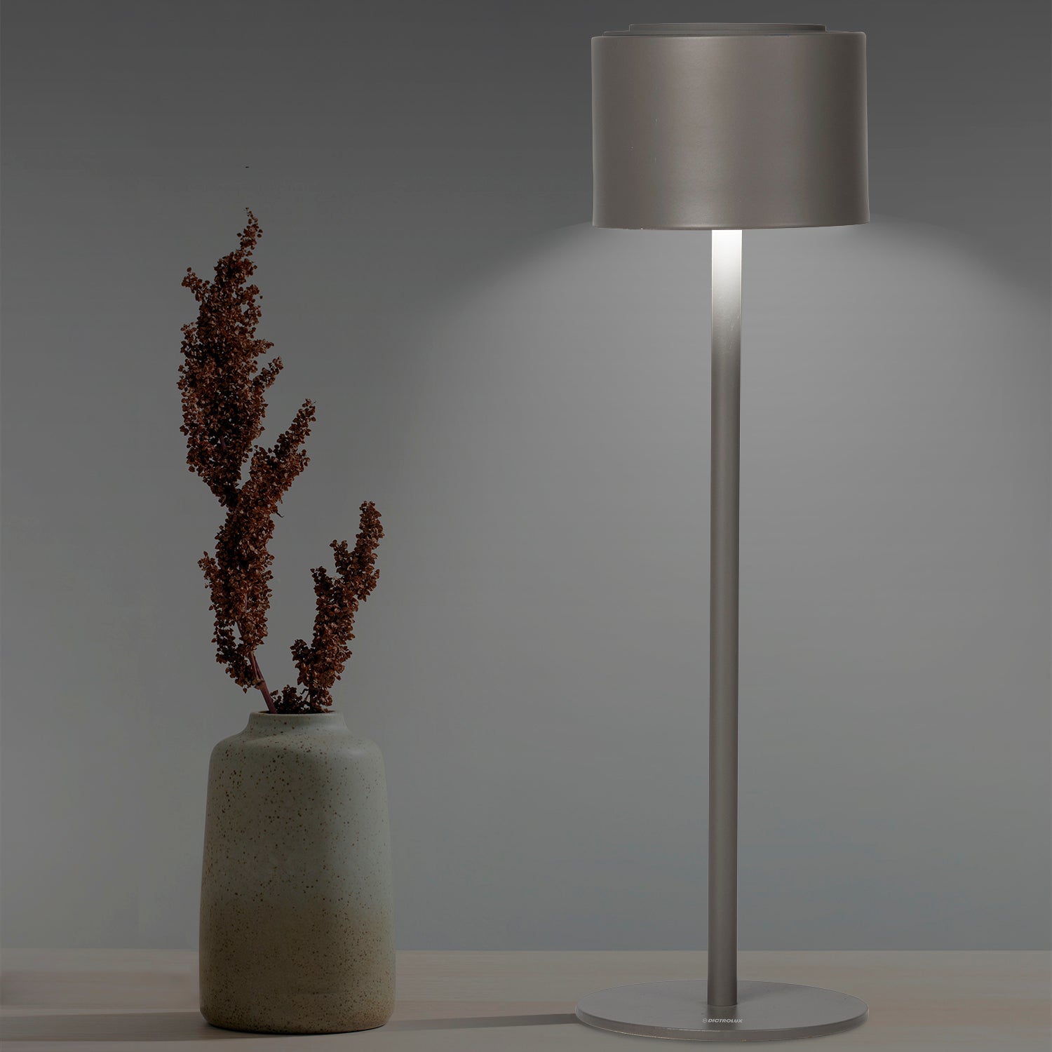 DICTROLUX - Lampada Led Touch Dimmerabile Grey Nausica  - h37 cm diametro 10,5 cm