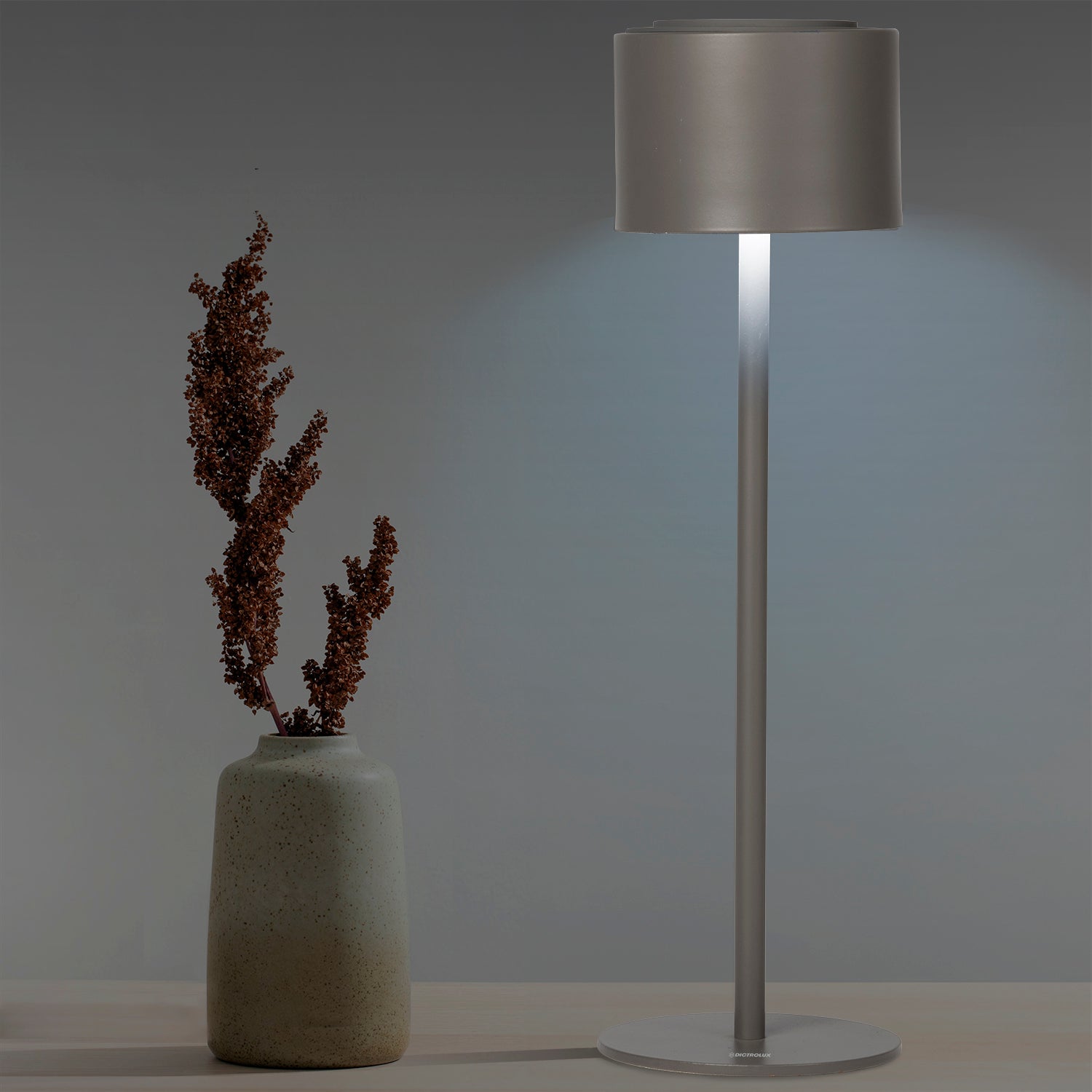 DICTROLUX - Lampada Led Touch Dimmerabile Grey Nausica  - h37 cm diametro 10,5 cm