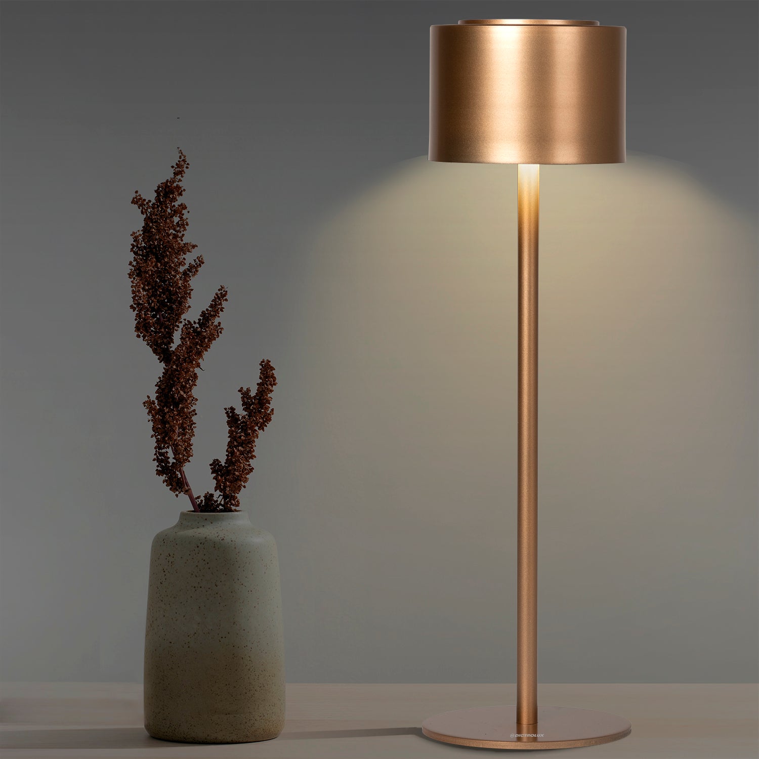 DICTROLUX - Lampada Led Touch Dimmerabile Gold Nausica  - h37 cm diametro 10,5 cm