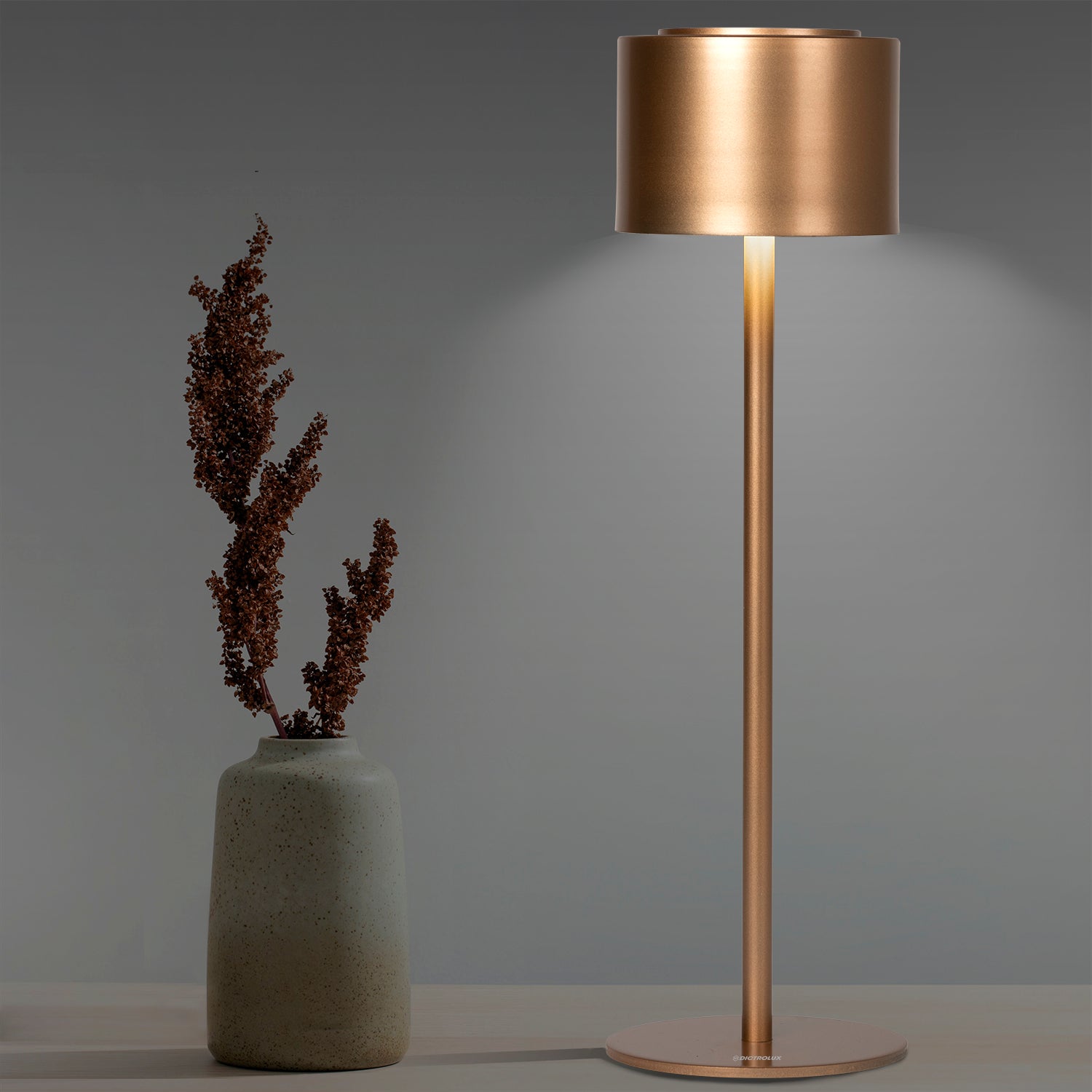 DICTROLUX - Lampada Led Touch Dimmerabile Gold Nausica  - h37 cm diametro 10,5 cm