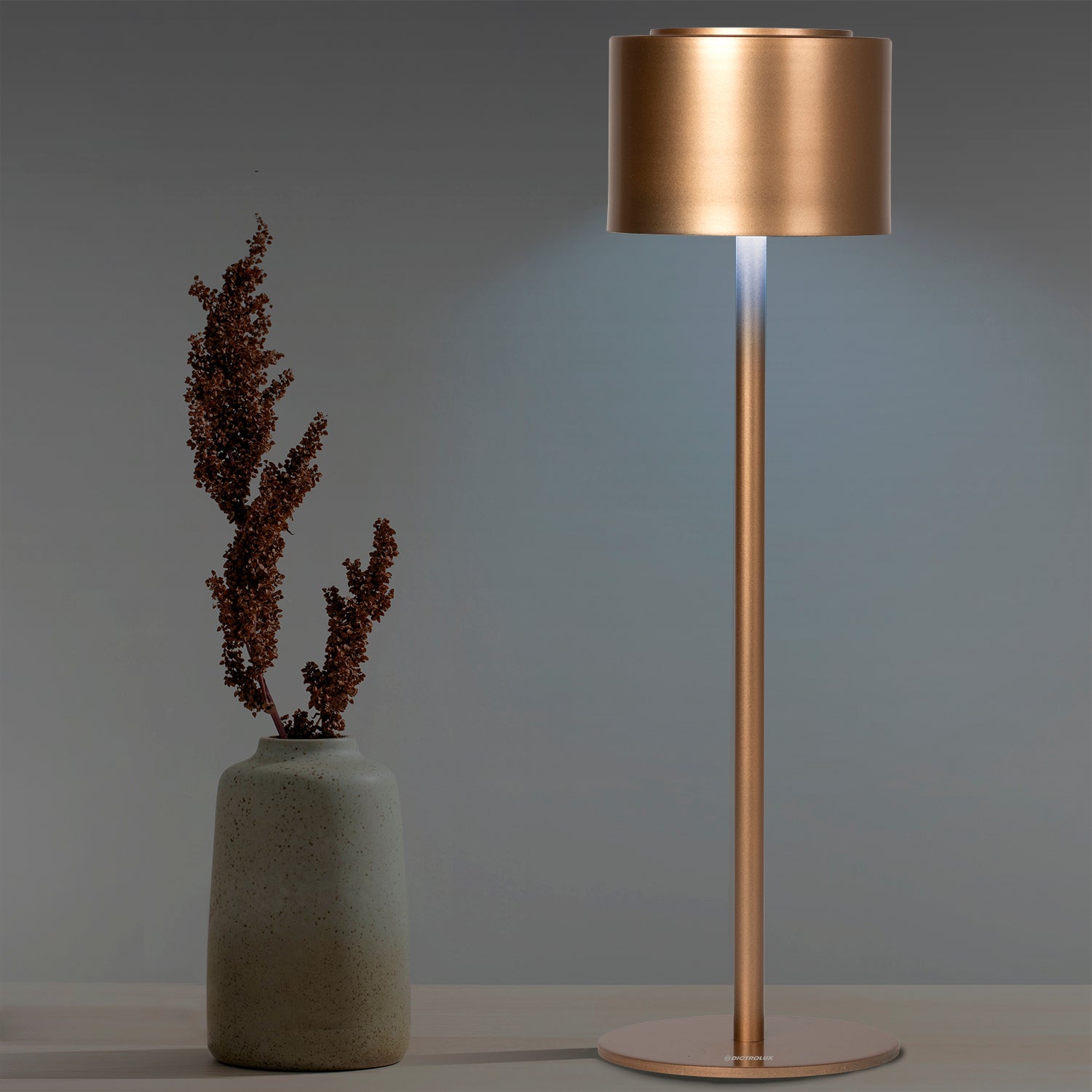 DICTROLUX - Lampada Led Touch Dimmerabile Gold Nausica  - h37 cm diametro 10,5 cm