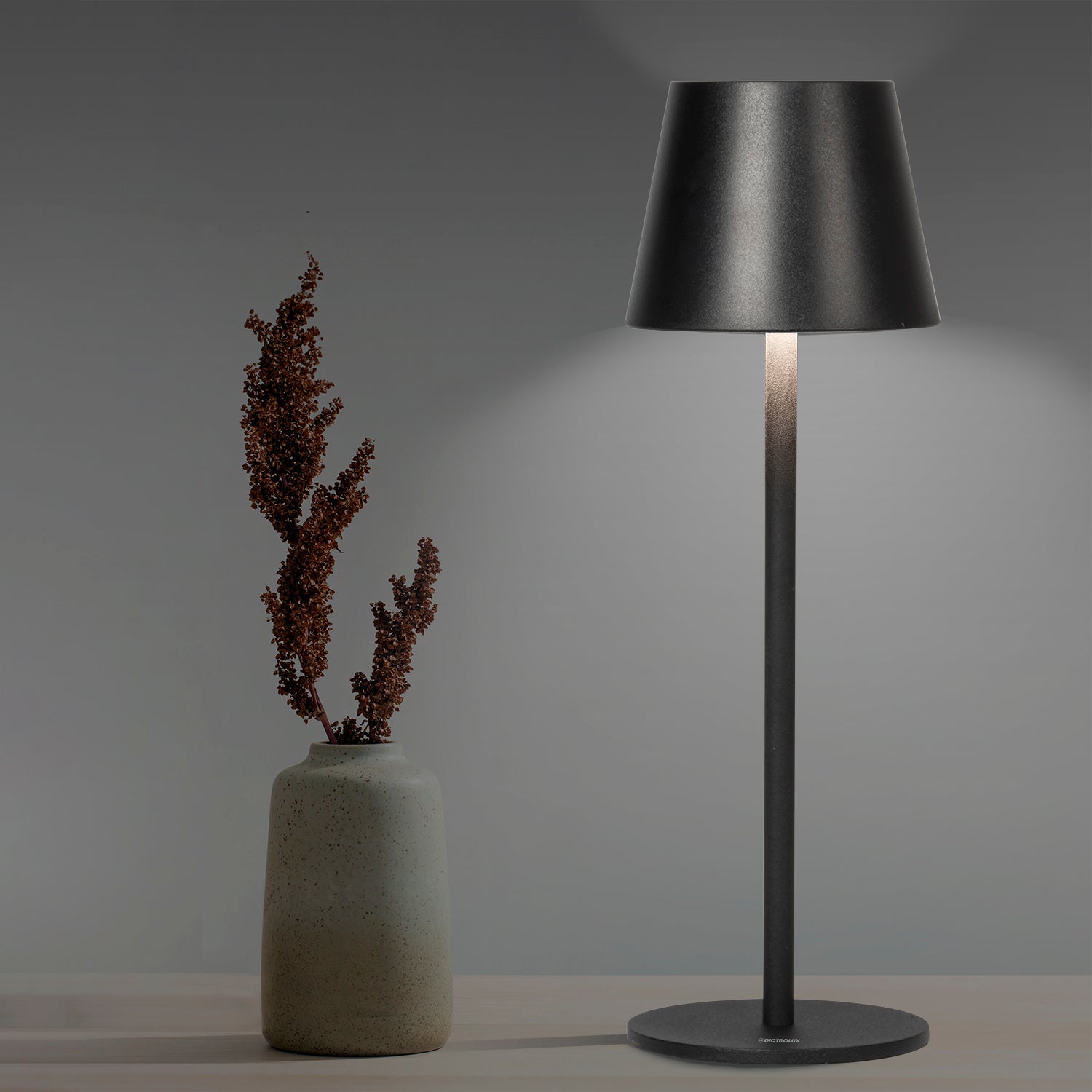 DICTROLUX - Lampada Led Touch Dimmerabile Black Penelope  - h36 cm diametro 11,5 cm