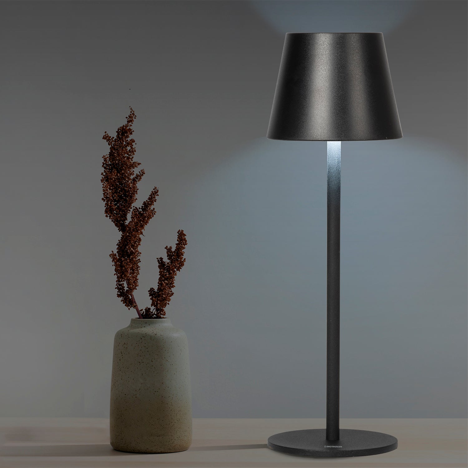 DICTROLUX - Lampada Led Touch Dimmerabile Black Penelope  - h36 cm diametro 11,5 cm