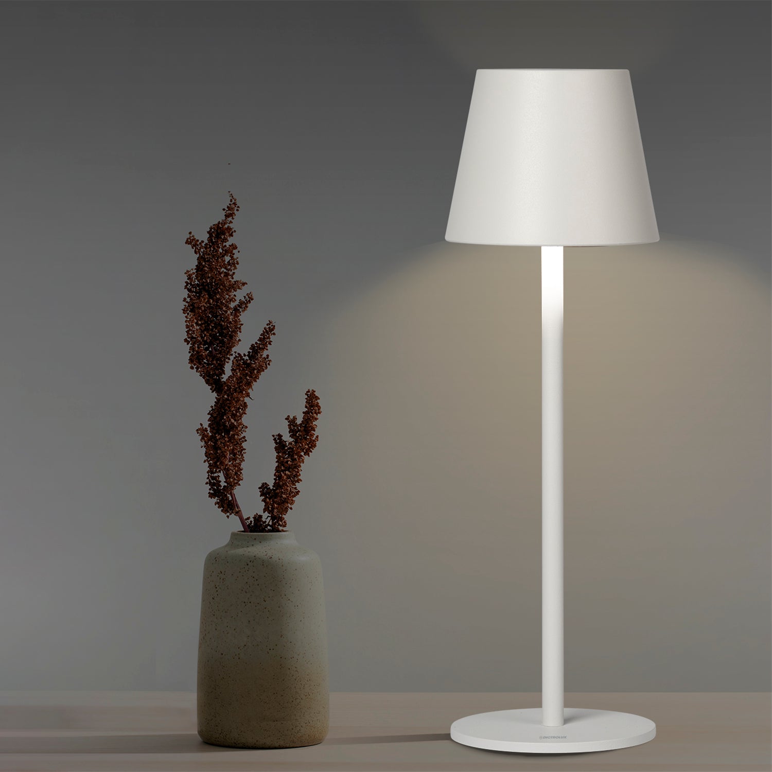 DICTROLUX - Lampada Led Touch Dimmerabile White Penelope  - h36 cm diametro 11,5 cm