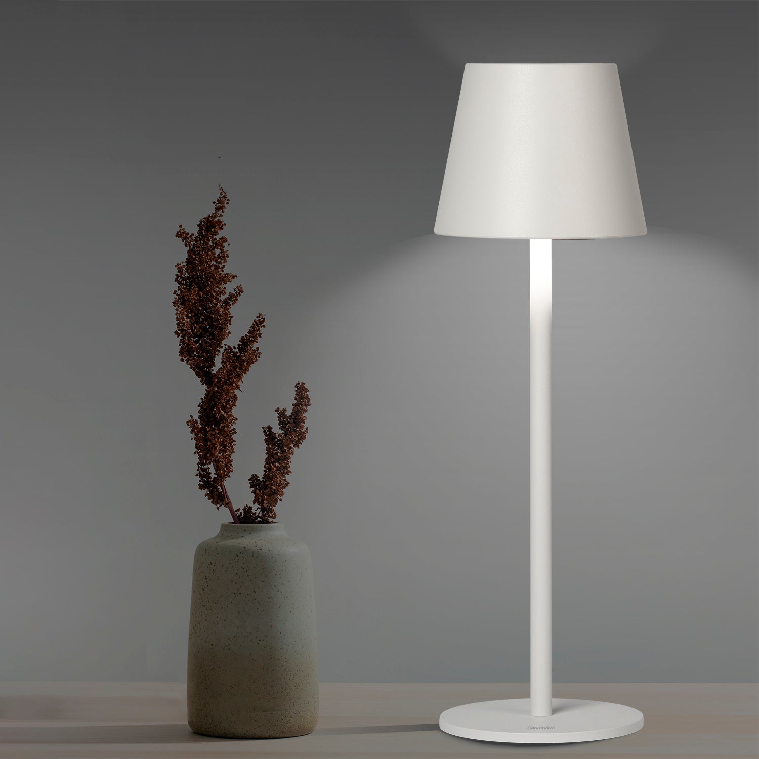 DICTROLUX - Lampada Led Touch Dimmerabile White Penelope  - h36 cm diametro 11,5 cm