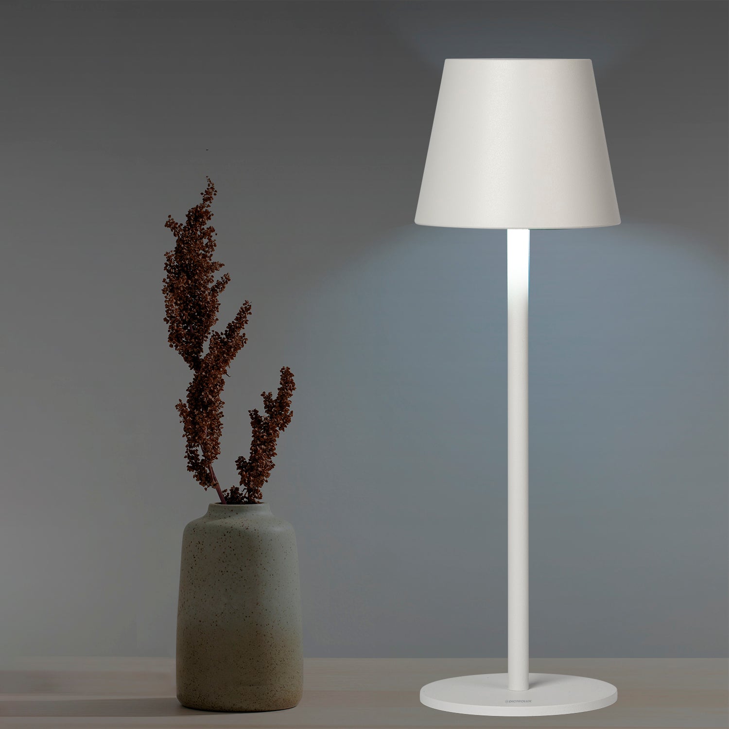 DICTROLUX - Lampada Led Touch Dimmerabile White Penelope  - h36 cm diametro 11,5 cm