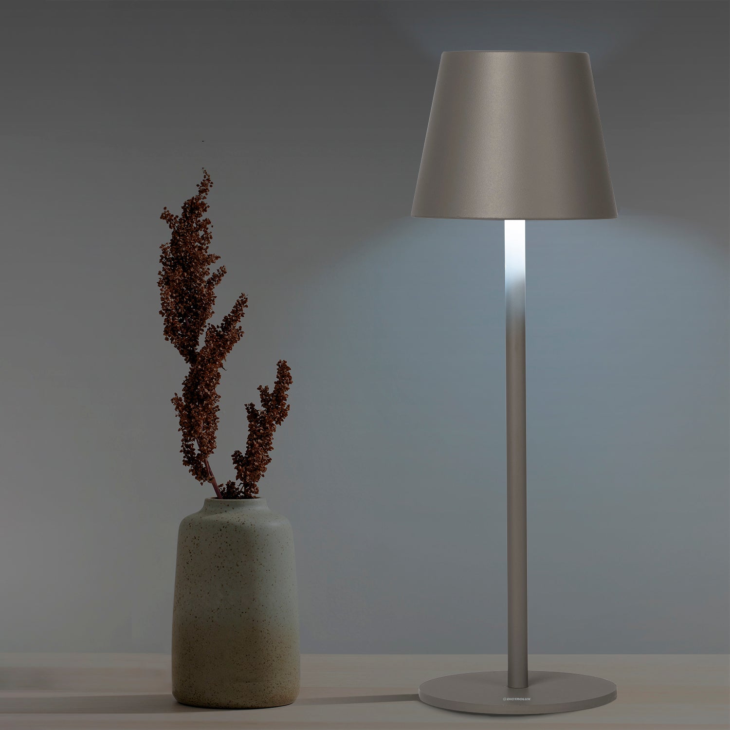 DICTROLUX - Lampada Led Touch Dimmerabile Grey Penelope  - h36 cm diametro 11,5 cm