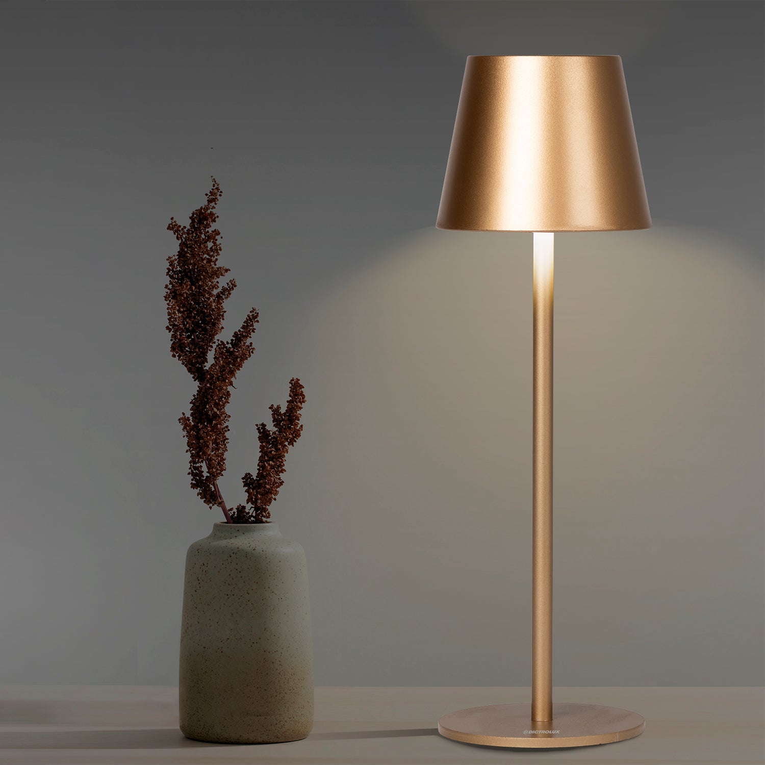 DICTROLUX - Lampada Led Touch Dimmerabile Gold Penelope  - h36 cm diametro 11,5 cm