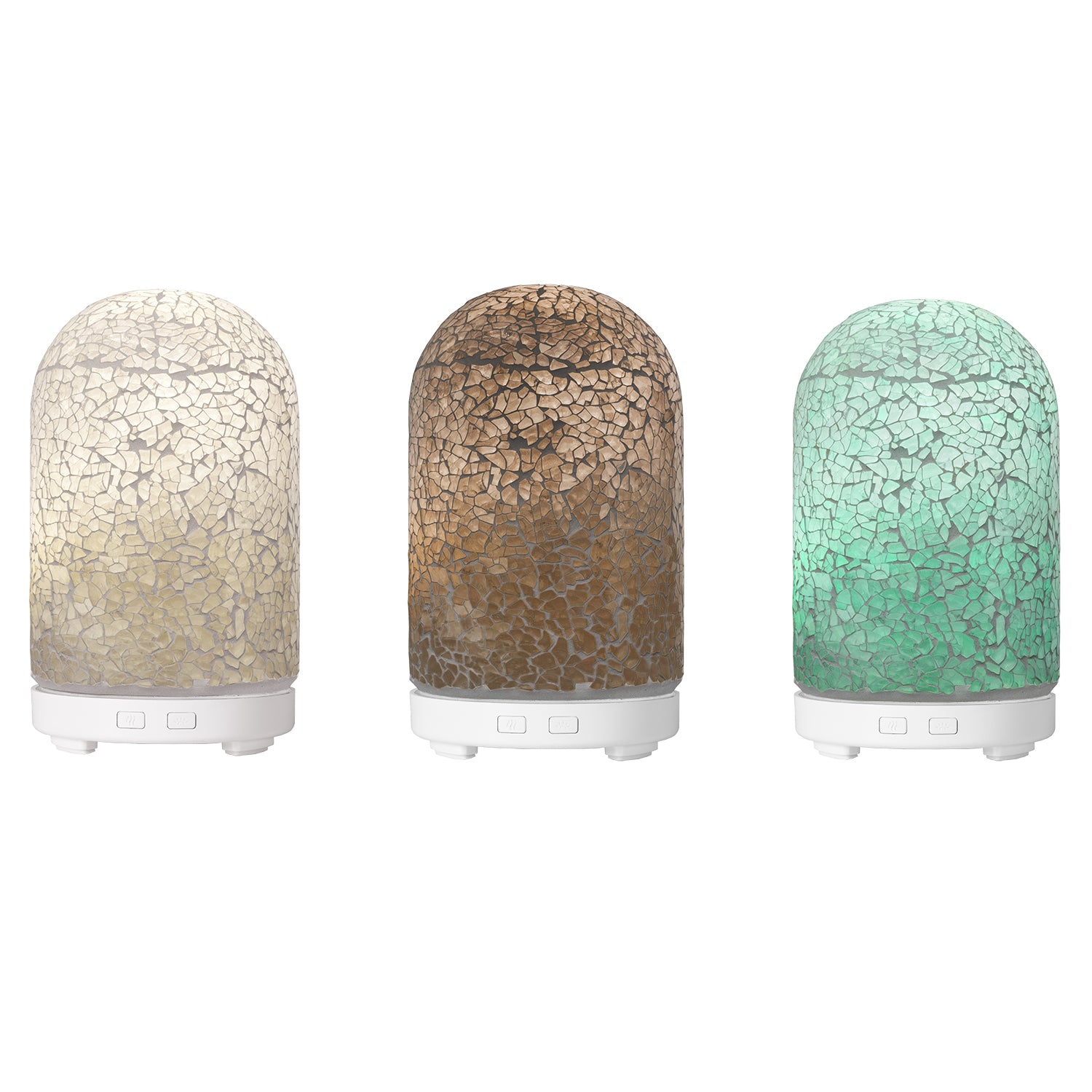 DICTROLUX - Diffusore di Essenze a Ultrasuoni Effetto Mosaico in Vetro 100 ml 12 Watt
