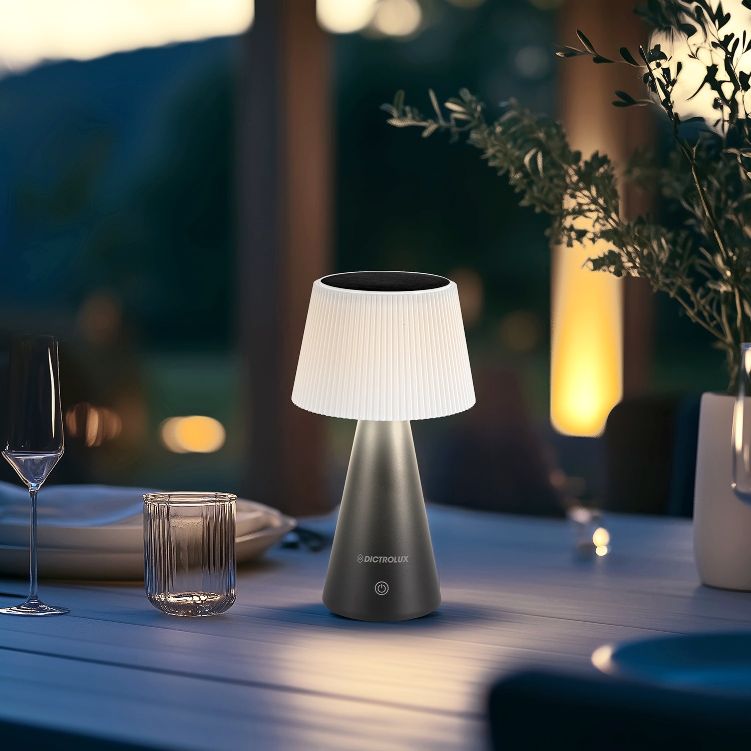 DICTROLUX - Lampada Solare Led Dimmerabile Touch System Zelica Black