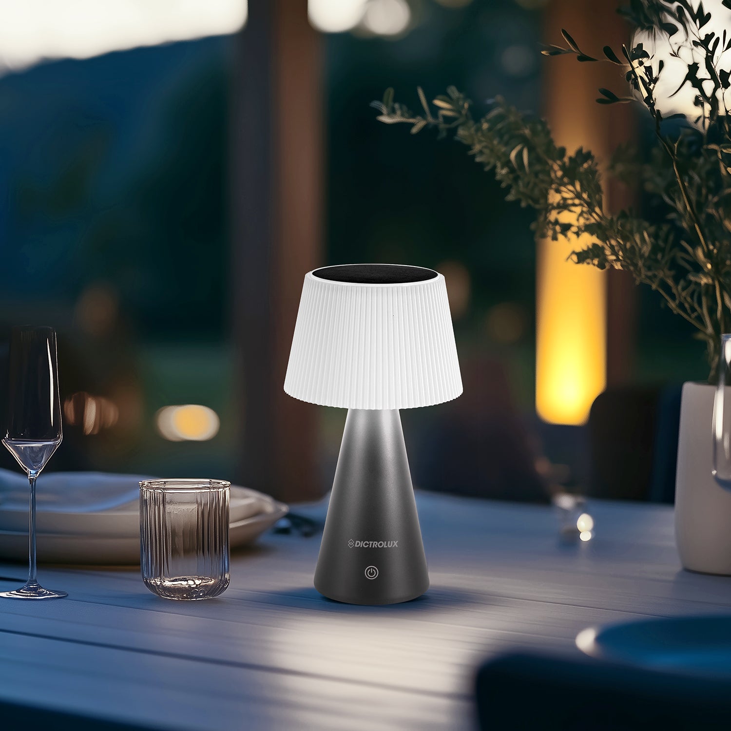 DICTROLUX - Lampada Solare Led Dimmerabile Touch System Zelica Black