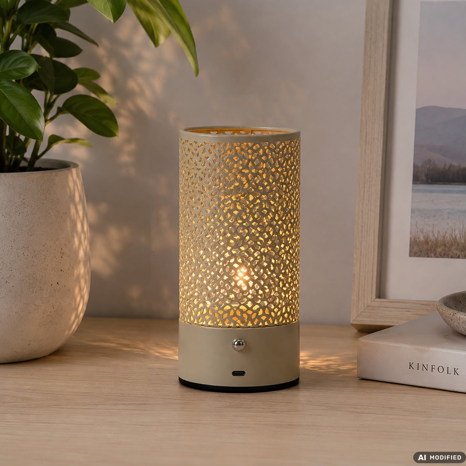 DICTROLUX - Lampada da Tavolo LED Ricaricabile USB Touch - h18,5 diametro 9 cm
