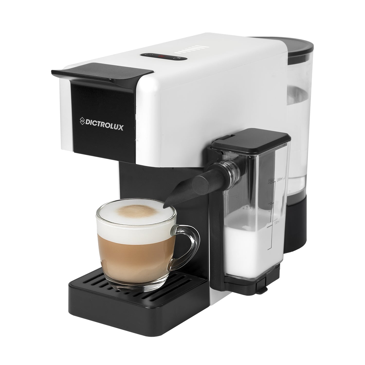 DICTROLUX - Macchina da caffè 3 in 1 Milvia White 1400 Watt - Compatibile con Capsule Nespresso®, Dolce Gusto® e Cialde ESE